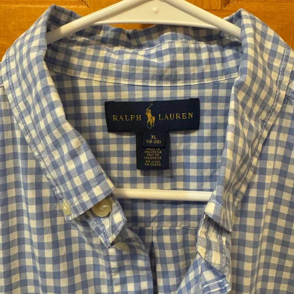 Ralph Lauren big boy Blue Gingham Shirt